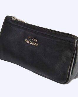 Real Genuine Leather Combination Case/Pouch for Storing Pipe & Tobacco Accessories in Black