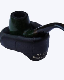 Pipe Stand Holder for Displaying 1 Pipe in Real Genuine Leather