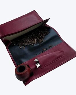 Smoking Pipe Tobacco Roll Up Pouch Case Bag for Pipe Tobacco Storage Tobacco Moisturizing Case and Accessories as Pipe Tamper, Pipe Cleaners (Red)