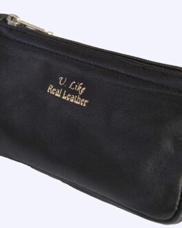 Real Genuine Leather Combination Case/Pouch for Storing Pipe & Tobacco Accessories in Black