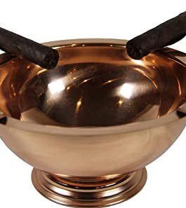 Cigar Ashtray, 4 Stainless Steel Stirrups, Wide Bowl Design , for all Cigar Sizes, Copper Plated