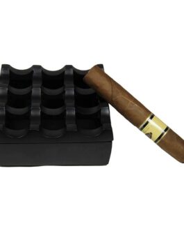 U.Like Relax Zone Ashtray Made From Aluminum Metal, Wind Resistant Ash tray for small Cigars / Cigarillos /Cigarette Ashtray, 9 GRIDS/ Holes, Windproof Hand Crafted (Black), Silver