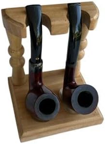 Smoking Pipe Stand/ Holder/ Display Rack in Wood . Pipe Stand for 2 Tobacco Smoking Pipes