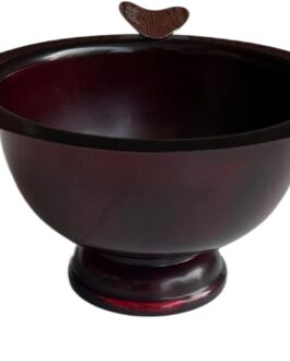 Cigar Ashtray Smoking Accessory in Metallic Bowl for three Cigars & Cigarettes (Cherry)