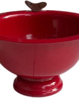 Cigar Ashtray Smoking Accessory in Metallic Bowl for three Cigars & Cigarettes (Red)