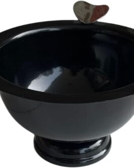 Cigar Ashtray Smoking Accessory in Metallic Bowl for three Cigars & Cigarettes (Black)