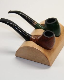 Wooden Tobacco Pipe Stand Holder Rack for 2 Tobacco Smoking Pipes, Handmade from Solid Wood