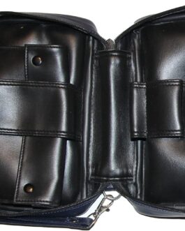 Tobacco Pipe Case/Bag/Holder In Leatherette For 4 Pipes & Storing Other Accessories + Additional Big Tobacco Pouch (Black)