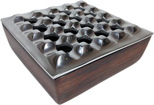 Ashtray Metallic Wood Design