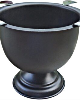 Cigar Ashtray Made In Iron Metal Tall Deep Bowl Box Pressed Wind Resistant Ashtray With 4 Stirrup (Black)