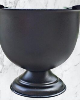 Cigar Ashtray Made In Iron Metal Tall Deep Bowl Box Pressed Wind Resistant Ashtray With 4 Stirrup (Black)