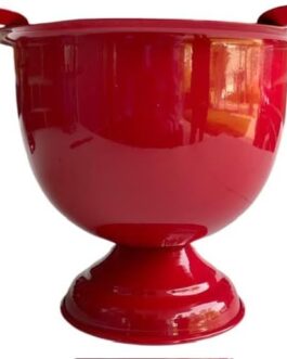 Cigar Ashtray Made In Iron Metal Tall Deep Bowl Box Pressed Wind Resistant Ashtray With 4 Stirrup (Red)