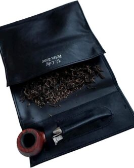 Smoking Pipe Tobacco Roll Up Pouch Case Bag for Pipe Tobacco Storage Tobacco Moisturizing Case and accessories as Pipe tamper, Pipe Cleaners (Black)