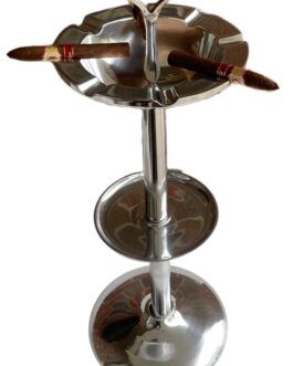 Aluminum Ashtray with 40” Tallest Stand for 8 Cigars, Deep Bowl + Accessory Tray